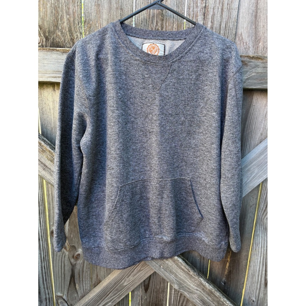 American Exchange Mens XL Charcoal Gray Heather Crewneck Kangaroo Pocket Sweater